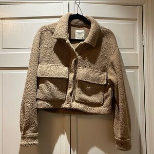 Abercrombie & Fitch Cropped Teddy Jacket